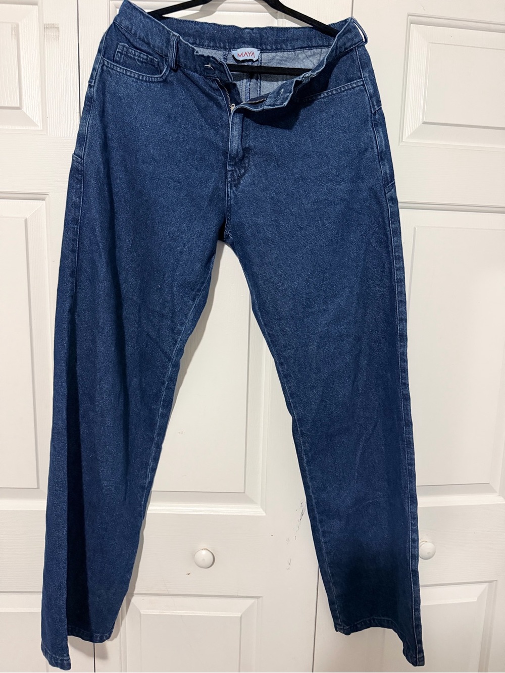 Maya Women's Straight-Leg Jeans in Dark Blue Denim